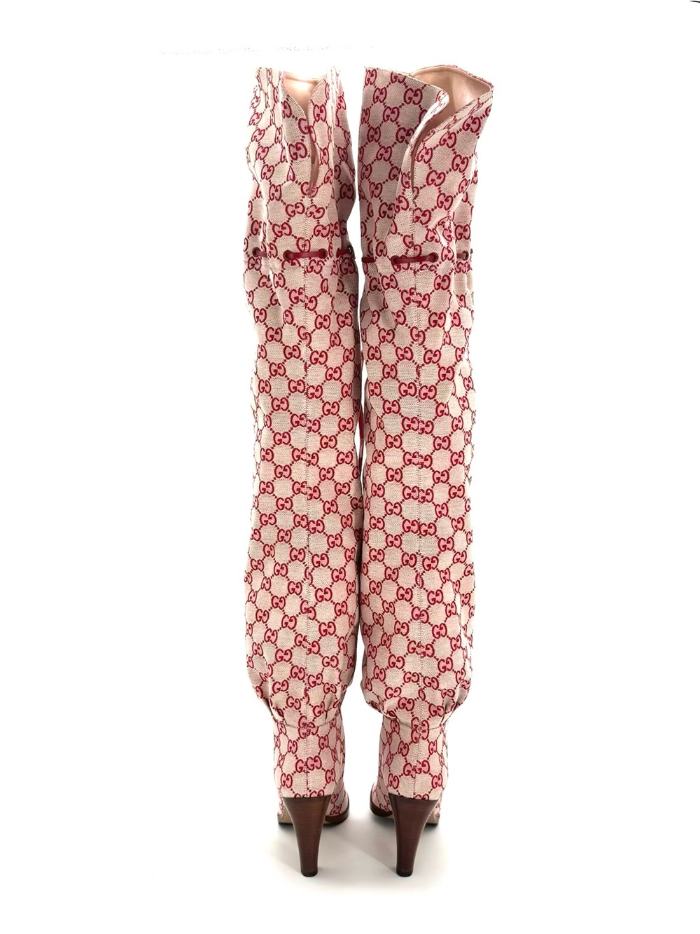 Gucci Lisa GG Monogram Slouch Thigh High Boots 37 - Picture 4 of 8